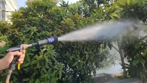 ปืนฉีดน้ำ สำหรับพ่นยา มีปลอกกันละอองย้อนกลับ รดน้ำพืช เกลียวมาตรฐาน หัวฉีดสปริงเกลอร์แรงดันสูง หมุนได้