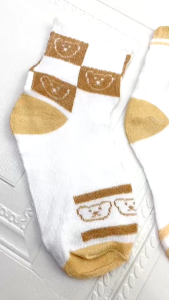 FSKS42 Kaos Kaki Beruang Motif Karakter Bear Ankle Socks Mata Kaki Fashion Korea