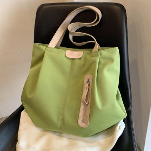 Summer Large Capacity Canvas Tote Bag Casual Shoulder Bag Commuter Style for Class And Commuting Lazy Trend Japanese Style