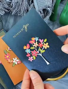 2D Wooden Design Greeting Card 13x9.5cm High Quality Wishes Thank You Birthday Cards with Envelopes Kad Ucapan 贺卡 生日卡