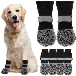 Non Slip Dog Socks with Grippers Prevent From Licking PawsAnti-Slip Dogs Grip Socks for Senior Dogs on Hardwood Floor 2Pairs