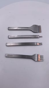 4Pcs/set 4mm Rhombus Row Hole punch Teeth Leather Craft Tool Stitching Punch Tool