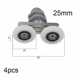 Wheels Shower Door Rollers Sliders Smooth Tool Twin Bottom Wear-Resistant 19/23/25/27mm Dia Accessories Bathroom