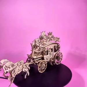 Luxury Carriage DIY Wooden 3D Puzzle Model Kit Creative Holiday & Birthday Gift Toy