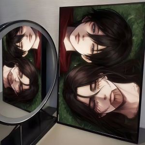 Bandai | Pintura de Diamantes Ataque a los Titanes Levi Ackerman Mosaico de Diamantes Arte Hecho a Mano Regalo Creativo Exquisito Dec