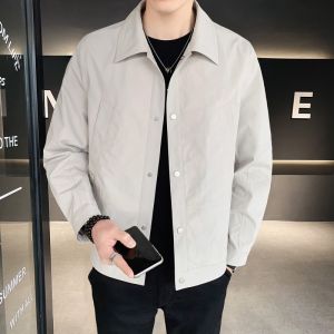 ROMON | Áo khoác nam ngắn thời trang chống gió mùa xuân thu phong cách công sở thường ngày cổ bẻ áo khoác ngoài trẻ trung
