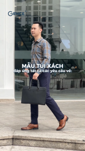 Túi Xách Nam Cặp Da Đen Cầm Tay GENCE CGL09 Chất Liệu Da Bò Khóa Số Cao Cấp Màu Đen