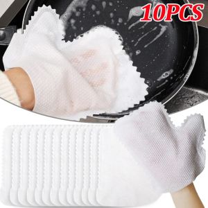 Feelife 1-10pcs Kitchen Cleaning Rag Gloves Lazy Multi-functional Dishwashing Clean Gloves Anti-static Scouring Pads Home Dust Removal Supplies