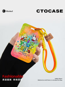 Original Graffiti Oil Painting Card Holder Neck Strap Campus Bus Meal Card Protection CTOCASE Brand Storage Display Supplies