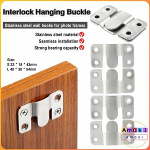 Amoki Multifunctional Interlock Hanging Buckle Wall Picture Frame Hanger Wall Mounted Bracket