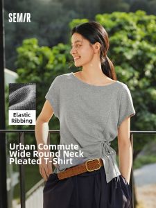 Semir | Summer Ladies One-Shoulder Ruffle Tie T-Shirt