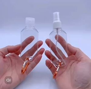 50ML Empty Bottle with Key Ring Hook LotionShampooCosmeticAlcoholuDisinfectant Liquid bottle