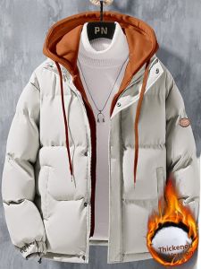 ROMON | Lormen Mens Thickened Cotton Jacket Winter New Style Casual Down Cotton Coat Outerwear Warm Bread Style Vest Youth Fashion