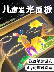 Boards Tranh Sáng LED Bảng Kẻ Sơn Acrylic Trẻ Em Vẽ Sáng Tạo Đồ Chơi Đèn Ngủ Đồ Chơi Trẻ Em Bảng Kẻ Sơn Sáng Bóng Xóa Được