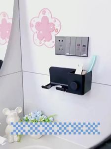 Bathroom Shelf Dryer Cradle Wall Shelves Hair Dryer Holder Shower Hairdryer Organizer Box Toilet Blower Holder Shelf Bathroom