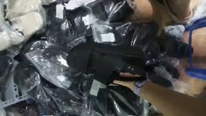 Sandal Cross đế xuồng Booklym mid cao 5cm quai bấm cho nữ màu đen tuyền