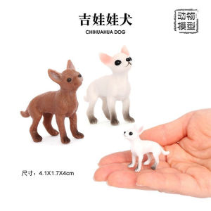 Realistic Chihuahua Model Toy Dog Animal Simulation Tea Cup Dog Enlightenment Cognitive Childrens Plaything Decoration