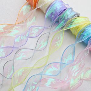 Simple Colorful Fish Tail Silk Ribbon Flower Bouquet Baking Cake Material Fresh Flowers Gift Wrapping Satin Ribbon