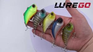 Mồi Câu LUREGO 13g VIB Lặn Sâu 5.5cm Mồi Crankbait Rung Mạnh Chất Liệu ABS Cứng Dùng Cho Câu Xa Câu Nước Mặn Biển Đá.
