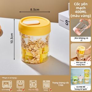 HONGZHU | Bát Đa Năng Ăn Sáng Có Thể Hâm Microwave cho Cháo Yến Mạch Salad Trái Cây Súp với Nắp và Muỗng