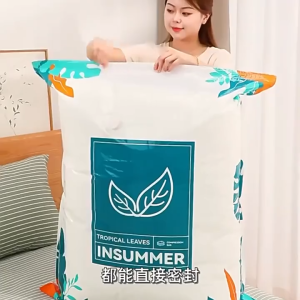 Set Vakum Kantong Plastik Pakaian Baju Travel Transparan Anti-air Vacum Vacuum Bag Plastic Travel