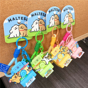 Creative Line Dog Flash Camera Instant Keychain Pendant Childrens Toy Gifts Student Backpack Decorations Cartoon Series