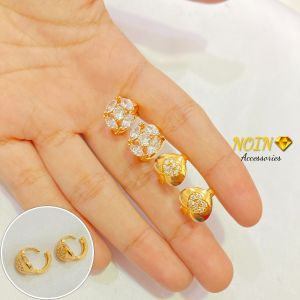 Anting Catok / Anting Jepit Wanita Lapis Emas Aksesoris Perhiasan Yaxiya Jewelry