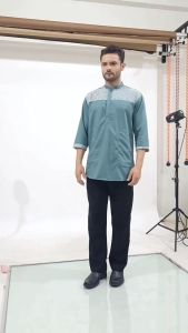 Koko Kurta Lengan 3/4 Motif Batik Dalah Sertik Bahan Toyobo