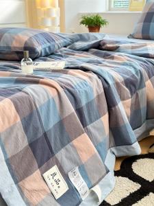 Wandeng Summer A-Class Pure Cotton Washable Air Conditioning Quilt Four-Piece Set Double Size 1.8 Bed Lightweight Cotton Comforter