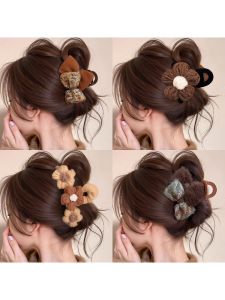 Versatile Large Hair Clip With Bow and Flower