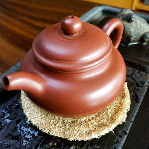 Cup Mat 3-Pack Natural Loofah Fiber Coasters Set | Eco-Friendly Handstitched Round Drink Mats (8cm)