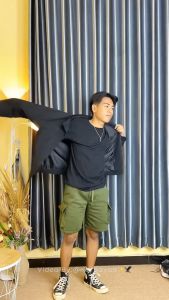 100rb Dapat 3pcs Celana Kolor Boarshort Kargo Fleece Super Tebal Pria Wanita