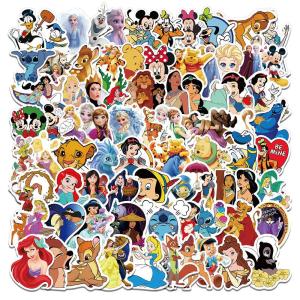 50/100PCS Disney Mixed Character Cartoon Movie Stickers Waterproof Phone Laptop Luggage Guitar Notebook Stickers Kids Toys