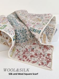 CAIENGE | New Season High-End French Style Silk Wool Scarf
