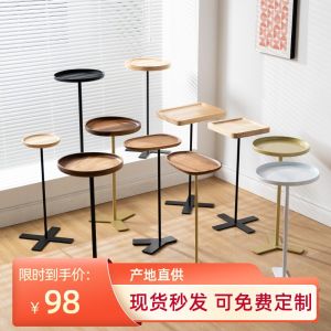 Modern Minimalist Solid Wood Mini Bedside Table Sofa Side Table Creative Narrow 20cm Storage Shelf Home Furniture Bedroom