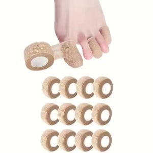 5 Rolls Self-Adhesive Elastic Toe Finger Tape Breathable Non-woven Blister Prevention Pads