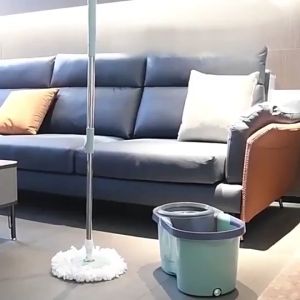 Hisoa 360° Spin Mop w/ Steel Basket | Self-Wash 2-in-1 System | Microfiber Head