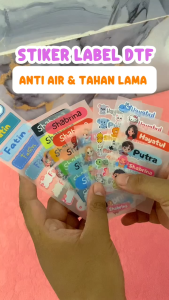 AYM Spesial 1 - Stiker Label Baju Anak Isi 50 PCS / Sablon Setrika Nama Sticker Label DTF Printing Custom Bisa Untuk Sablon Setrika Seragam Pakaian Kaos Hijab Tas Anak