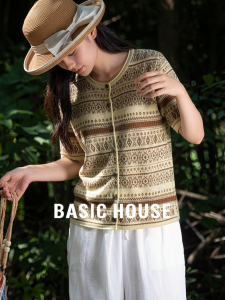 Basic House | Floral Short Sleeve Knit Cardigan