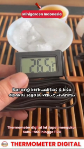 THERMOMETER DIGITAL WITH PROBE WATERPROOF untuk aquarium hidroponik freezer incubator alat ukur suhu