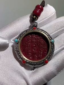 Gosip Gunung Kalung Koin China Fengshui / Kalung Tali Liontin Bulat Tulisan China Keberuntungan High Quality / Kalung Koin Kuno China