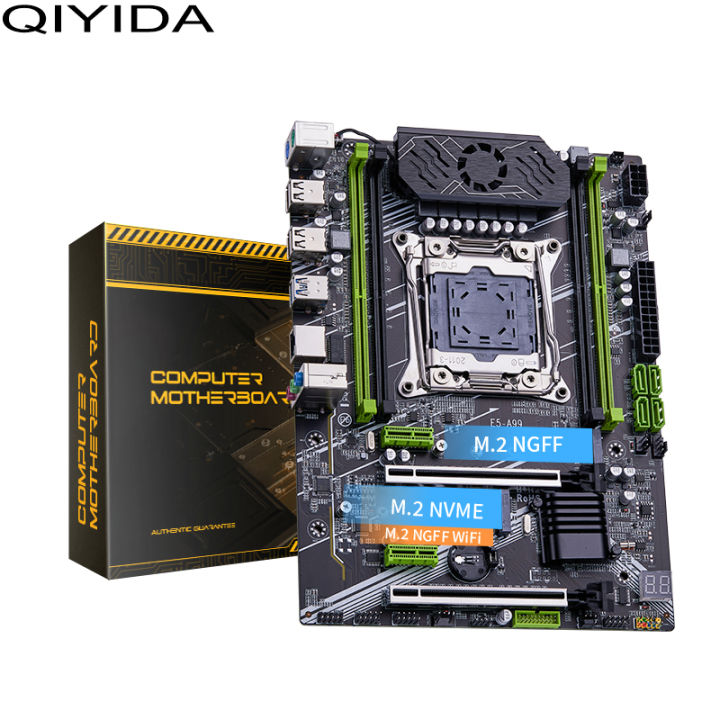 QIYIDA X99 เมนบอร์ดLGA 2011-3 E5 A99 รองรับ 4 ช่องXeon E5 เต็มรูปแบบCPU DDR4 RAMหน่วยความจําUSB3.0 ATX Server