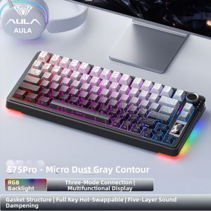 AULA | Triple Mode Bluetooth Digital Display F75 Gaming Mechanical Keyboard