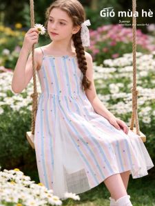 Disney | Đầm Quai Ngực Phong Cách Nghỉ Dưỡng Thời Trang Cho Bé Gái Cotton