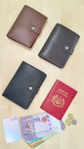 KASHVAU Travel Passport Wallet Holder 19 Card Slots Cash & Coin Pocket PU Leather Document Organizer A3001-4