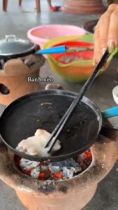 TẶNG CÁN GỖ Khuôn làm bánh xèo Miền trung có tay cầm đường kính 15cm loại dày xịn GIÒN BÁNH KHÔNG DÍNH  Khuôn bánh xèo  chảo đúc bánh xèo Bình Định