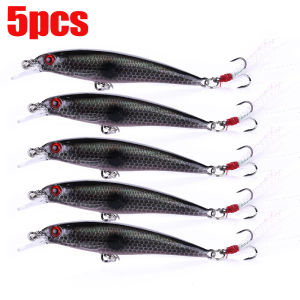 HENGJIA 5/10 PCS Fishing Lure Set 6.7g 9cm Minnow Wobblers Hard Bait Feather Hook Isca Artificial Bait Pesca Carp Fishing Tackle