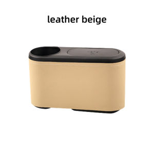 New Mini Car Trash Can Car Hanging Trash Bin Vehicle Garbage Organizer Pressing Type ABS Trash Can with Water Bottle Holder