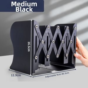 Adjustable Expandable Bookend with Pen Holder Book Organizer