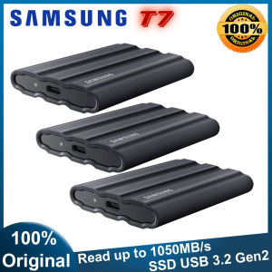 ซัมซุง T7 SSD แบบพกพา1TB 2TB 4TB USB 3.2 Gen2สูงถึง1050MB/S ฮาร์ดไดรฟ์เสริมโซลิดสเตทไดรฟ์สำหรับแท็บเล็ต iPhone